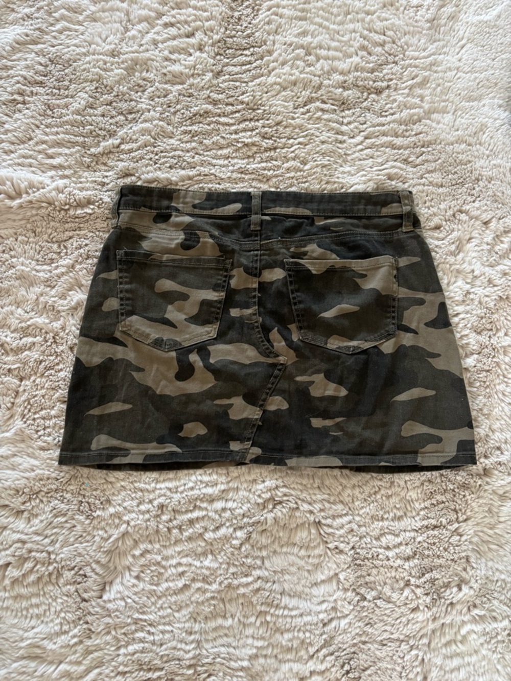 Celebrity Pink Camo Denim Mini Skirt - Olive/Black
